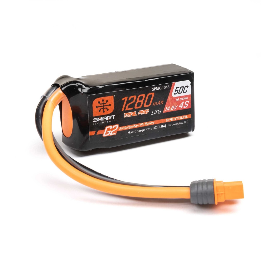 [SPMX-1048] 14.8V 1280mAh 4S 50C Smart G2 Trail Pro LiPo Battery: IC3