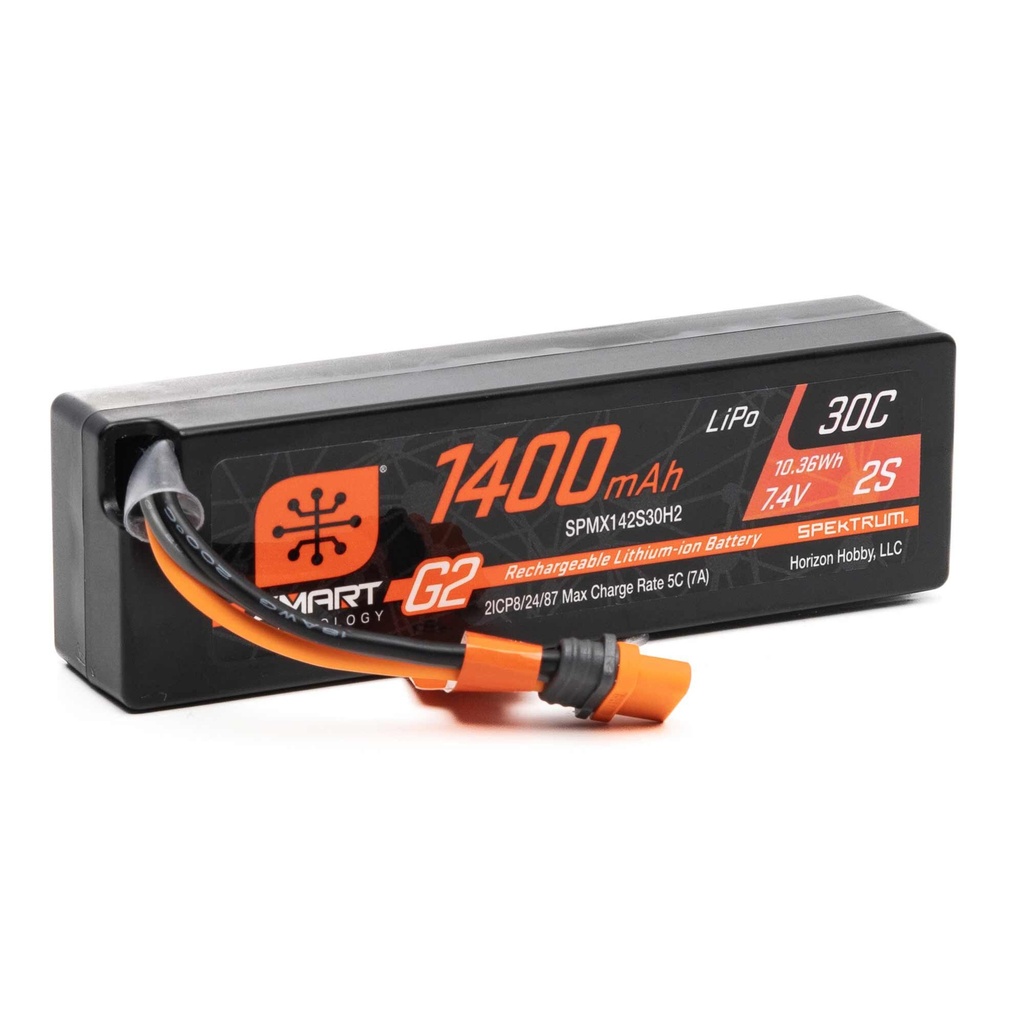[SPMX142S30H2] 7.4V 1400mAh 2S 30C Smart G2 LiPo Battery: IC2