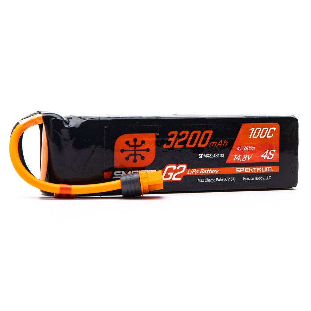 [SPMX324S100] 14.8V 3200mAh 4S 100C Smart G2 LiPo Battery: IC3