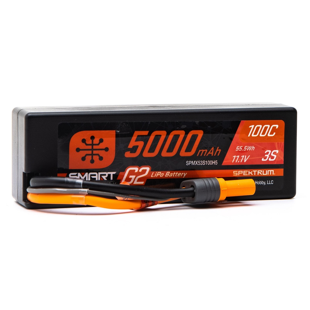 [SPMX53S100H5] 11.1V 5000mAh 3S 100C Smart G2 Hardcase LiPo Battery: IC5