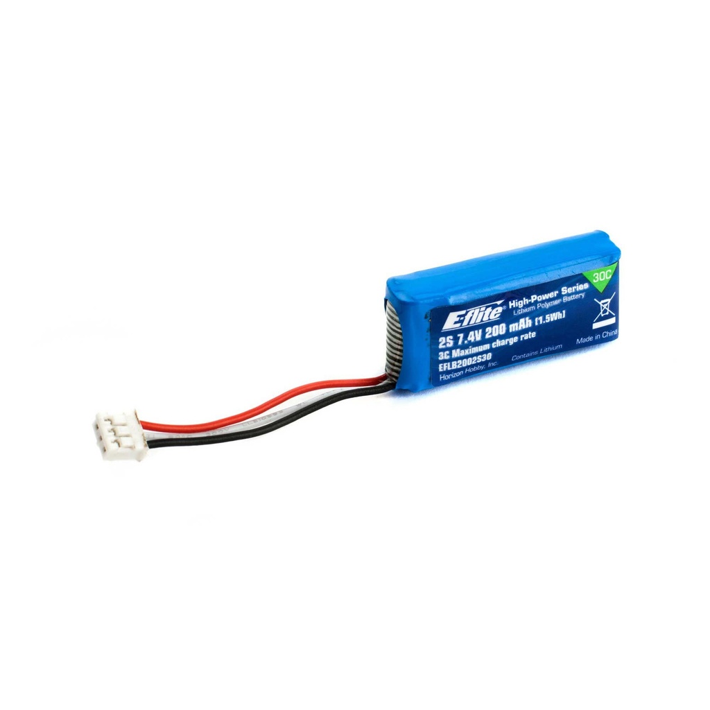 [EFLB2002S30] 7.4V 200mAh 2S 30C LiPo Battery: PH