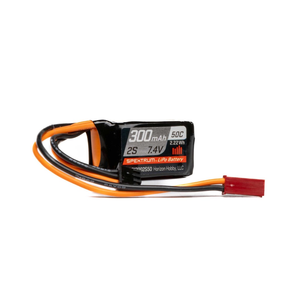 [SPMX3002S50] 7.4V 300mAh 2S 50C LiPo Battery: JST-RCY
