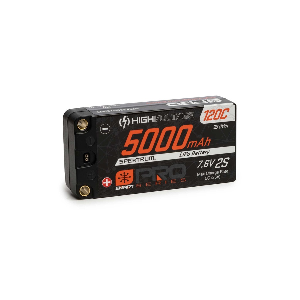 [SPMX52S120HT] 7.6V 5000mAh 2S 120C Smart Pro Race Shorty Hardcase LiHV Battery: Tubes, 5mm