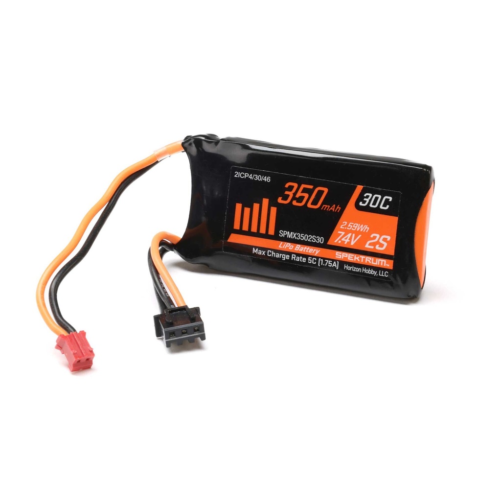 [SPMX3502S30] 7.4V 350mAh 2S LiPo Battery: SCX24 PH 2.0