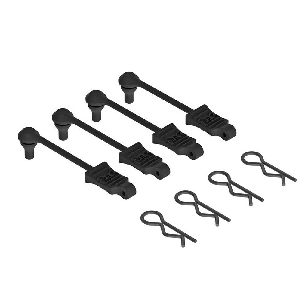 Body Clip Retainer 1/10 Scale Black (4) (AR390165)
