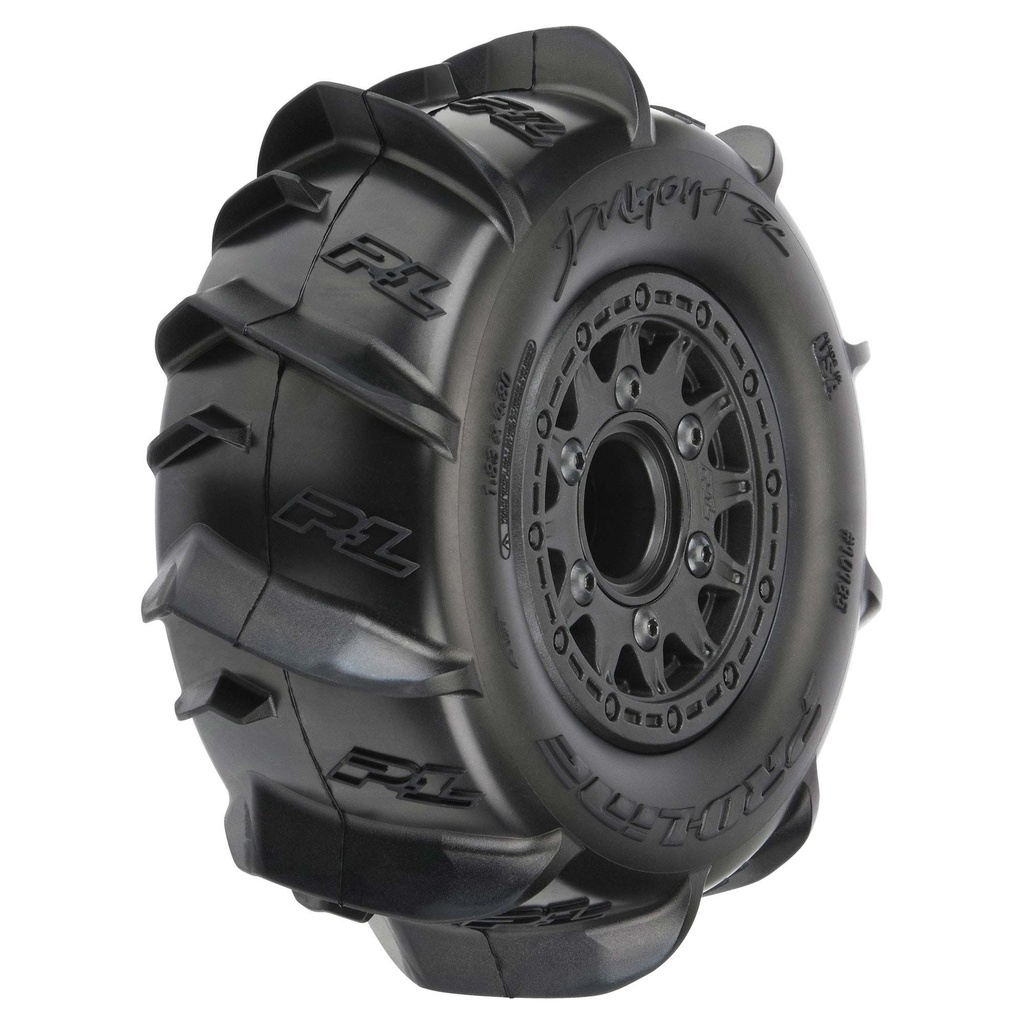 [PRO1018510] 1/10 Dumont Front/Rear 2.2"/3.0" SC Mounted 12mm Black Raid (2)