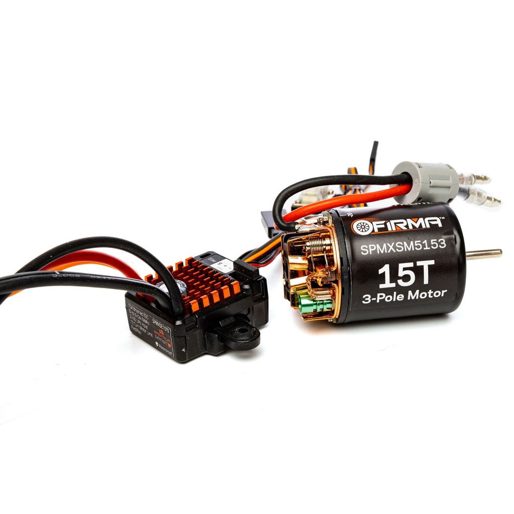 [SPMXSEMC10] Firma 70A Brushed Smart ESC, 2S-3S: IC3 / 15T Brushed Motor Combo