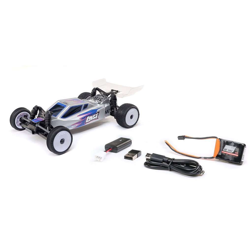 [LOS00007T2] 1/24 Micro-B 2S 2WD RTR Race Buggy (Battery & Charger Included), Silver
