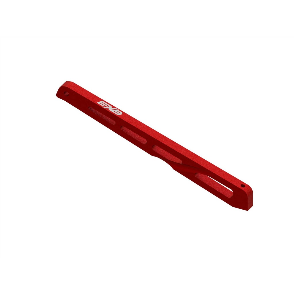 [ARA320567] Rear Center Aluminum Chassis Brace, 140mm Red: EXB