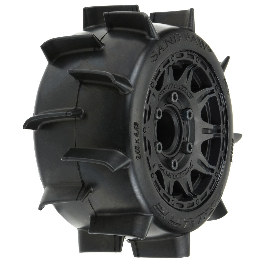 [PRO1016010] 1/10 Sand Paw LP F/R 2.8" MT Tires Mounted 12mm/14mm Black Raid (2)