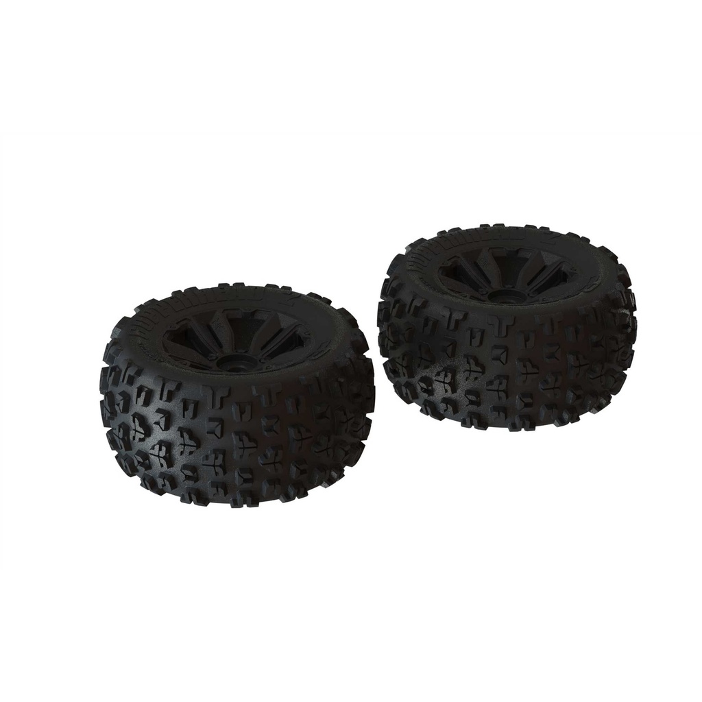 [ARA550059] 1/8 dBoots Copperhead2 MT Front/Rear 3.8 Pre-Mounted Tires, 17mm Hex, Black (2)