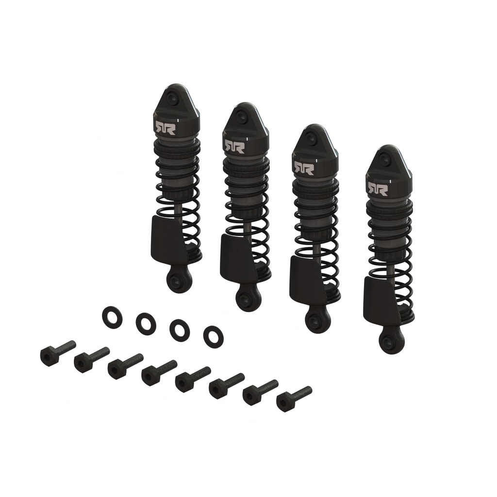 [ARA-1560] Aluminum Shock Set, 58mm Length, 2000cSt Oil (4), Gunmetal: GROM