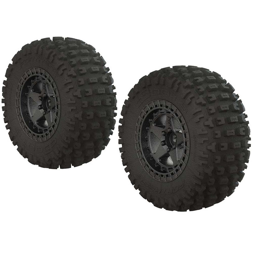 1/10 dBoots Fortress SC 2.2/3.0 Pre-Mounted Tires, 14mm Hex, Black Chrome (2) (AR550043)