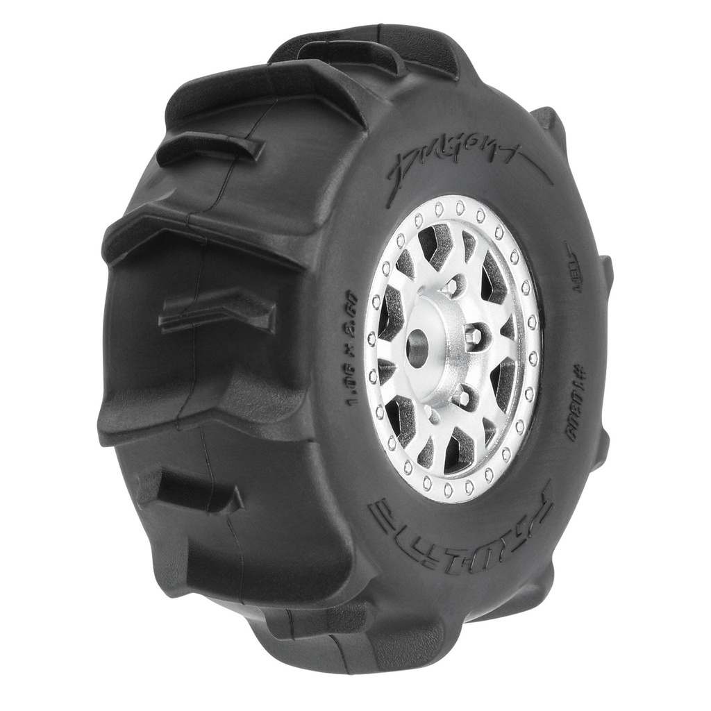 [PRO1030910] 1/16 Dumont F/R Tires MTD 12mm Silver Impulse (4): Mojave GROM