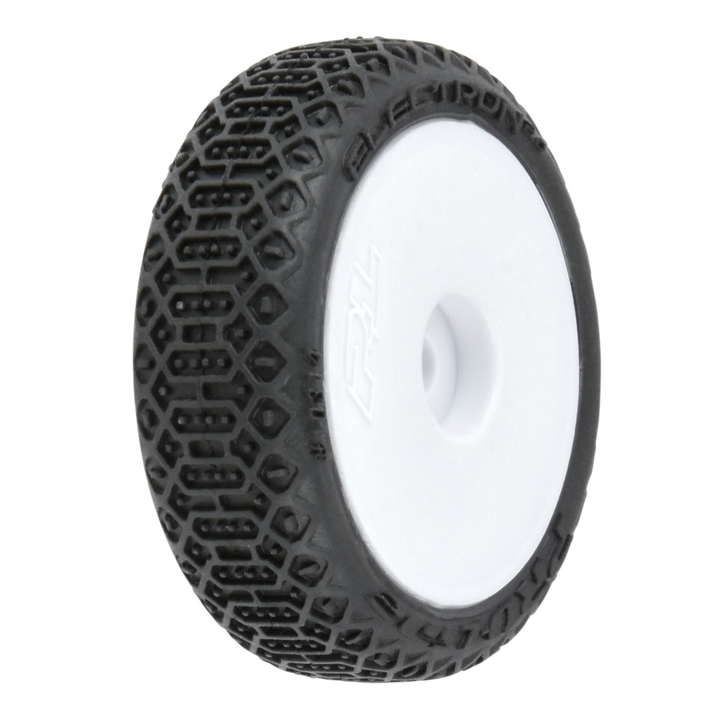 Electron 2.0 F/R Tires Mounted 7mm White (4) for Losi Micro-B