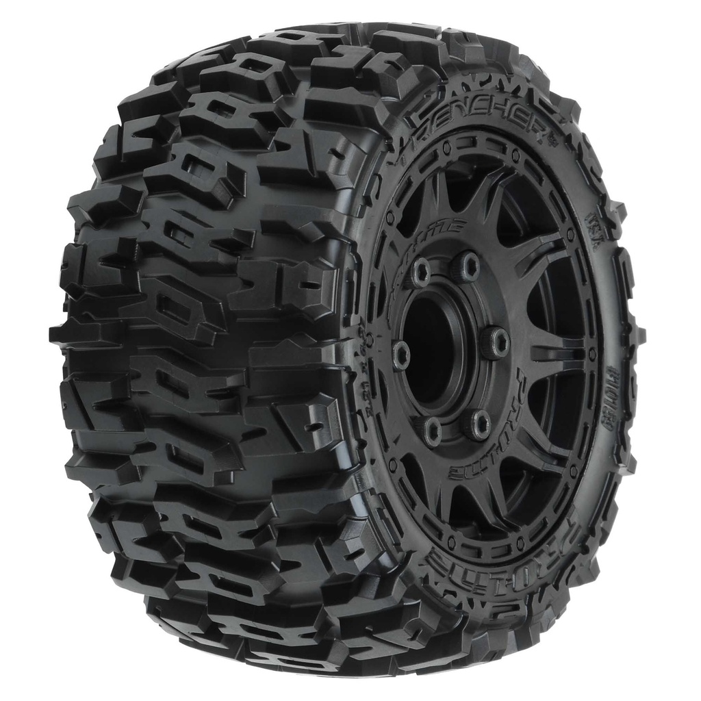 [PRO1015910] 1/10 Trencher LP F/R 2.8" MT Tires Mounted 12mm/14mm Black Raid (2)
