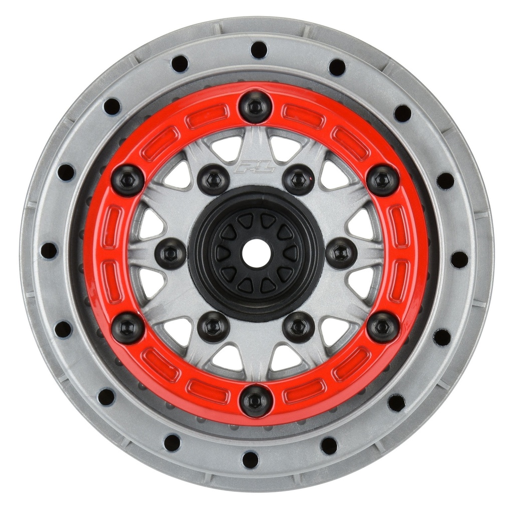 [PRO281105] 1/10 Raid Bead-Loc F/R 2.2"/3.0" 12 & 14mm SC Wheels (2) Red/Gray