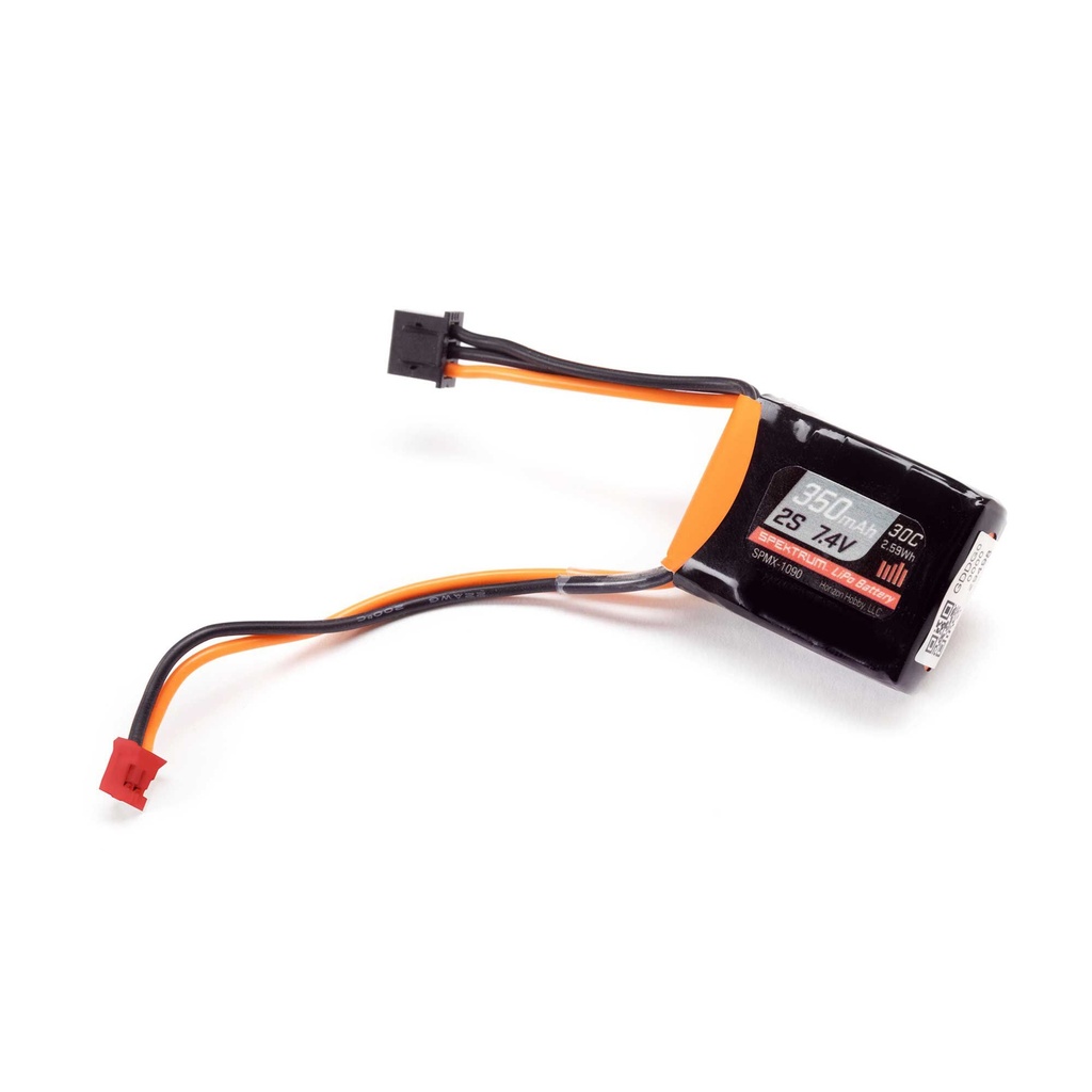 [SPMX-1090] 7.4V 350mAh 2S 30C LiPo Battery: PH2.0
