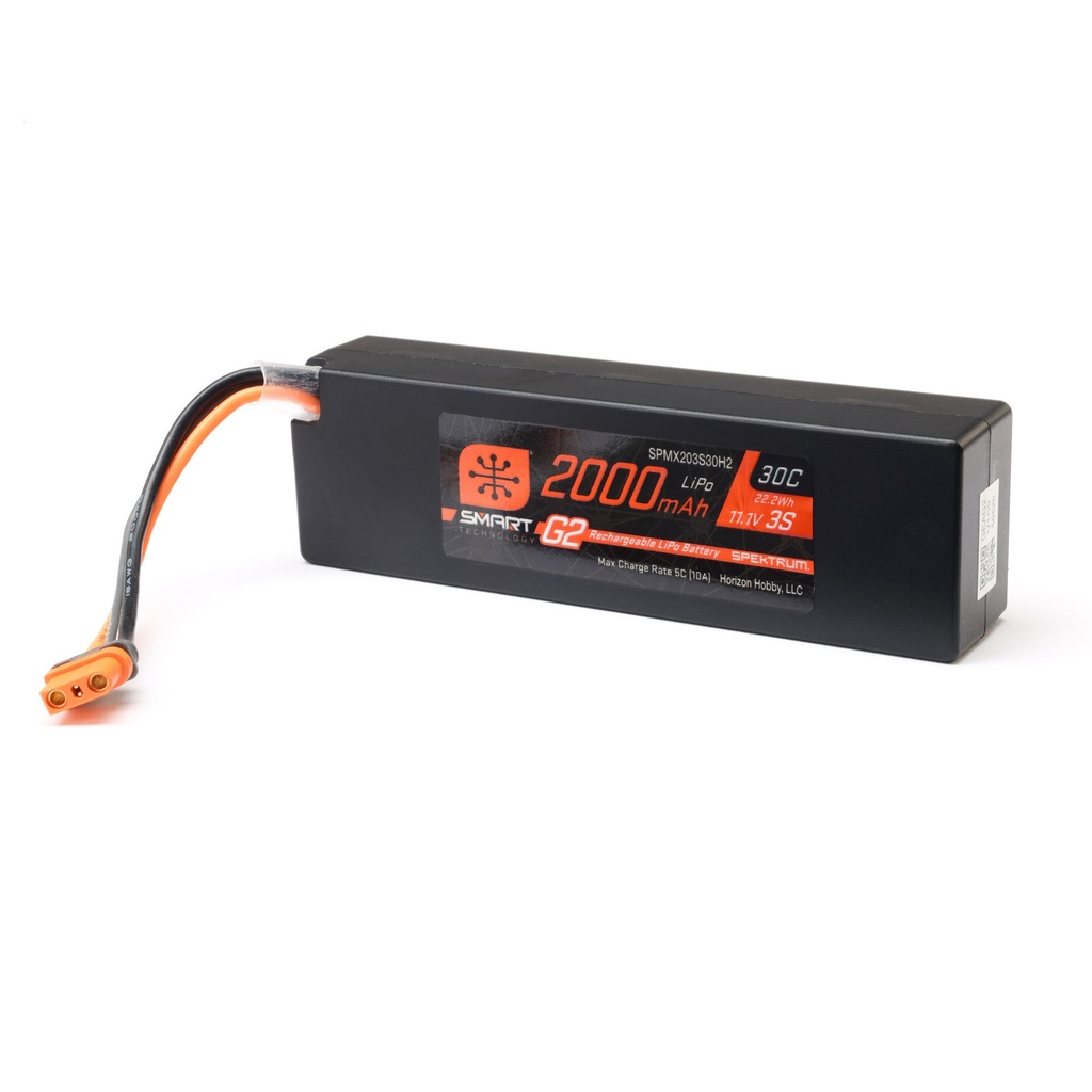 [SPMX203S30H2] 11.1V 2000mAh 3S 30C Smart G2 LiPo Battery: IC2