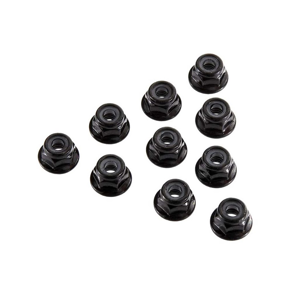 [AXIC3150] 4mm Serrated Nylon Lock Nut, Black (10)