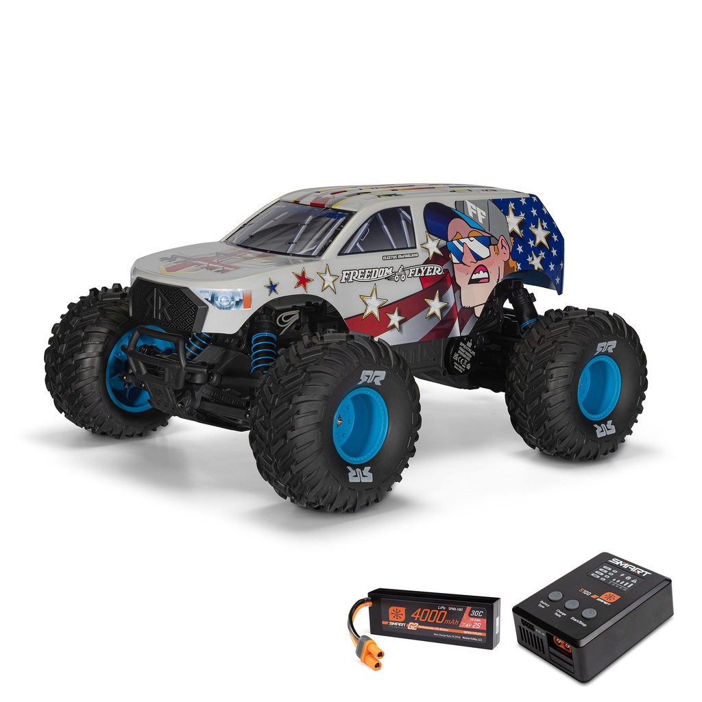[ARA3530SFFT1] 1/10 FREEDOM FLYER 223S 2WD RTR Brushless Monster Truck (Battery & Charger Included), White