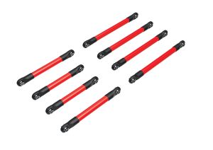 TRX4M Suspension link set, 6061-T6 aluminum (red-anodized)