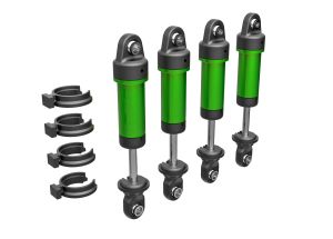 TRX4M Shocks, GTM, 6061-T6 aluminum (green-anodized) (fully assembled w/o springs) (4)