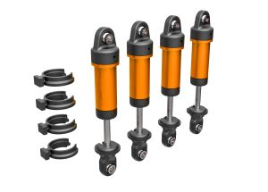 TRX4M Shocks, GTM, 6061-T6 aluminum (orange-anodized) (fully assembled w/o springs) (4)