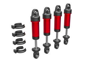 TRX4M Shocks, GTM, 6061-T6 aluminum (red-anodized) (fully assembled w/o springs) (4)