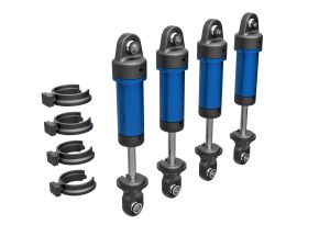 TRX4M Shocks, GTM, 6061-T6 aluminum (blue-anodized) (fully assembled w/o springs) (4)